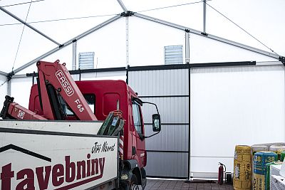 Lightweight tent hall for storage, Háj ve Slezsku