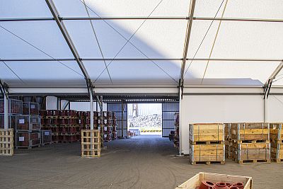 Tent hall for storage with canopy cladding, Kopřivnice