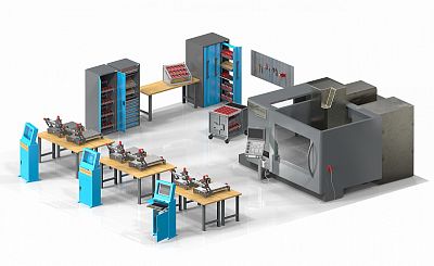 Workshop furniture as a set of blocks