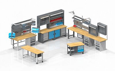 Workshop furniture as a set of blocks